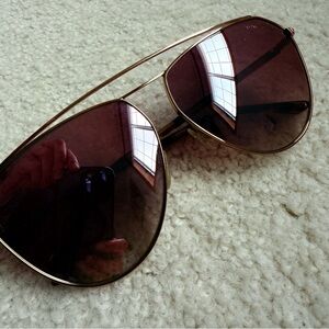 Tom Ford Gold Frame Aviator Sunglasses with Violet Pink Gradient Lenses